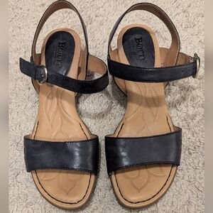 Born Black and Tan Sandals